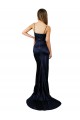 Buy Long Dark Navy Sleeveless Mermaid High Slit Formal Evening Dress