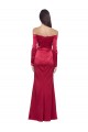 Buy Long Dark Red Long Sleeves Sheath Formal Evening Dress