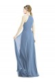 Buy Long Dusty Blue Sleeveless A-Line Semi Formal Evening Dress