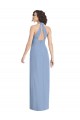 Buy Long Dusty Blue Sleeveless Trumpet Open Back Formal Evening Dress
