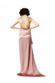 Buy Long Dusty Pink Sleeveless A-Line Open Back Formal Evening Dress