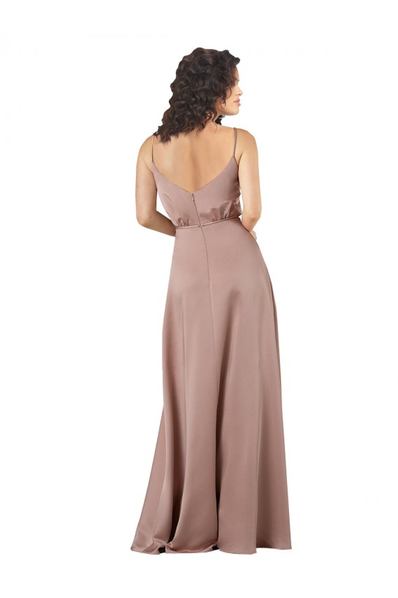 Buy Long Dusty Pink Sleeveless A-Line Formal Evening Dress