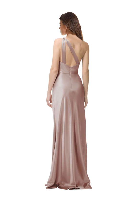 Buy Long Dusty Pink Sleeveless Sheath Open Back Formal Evening Dress