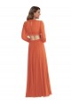 Buy Long Firecracker Long Sleeves A-Line Open Back High Low Evening Dress