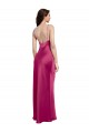 Buy Long Fuchsia Sleeveless A-Line Low Back Stretch Satin Formal Evening Dress