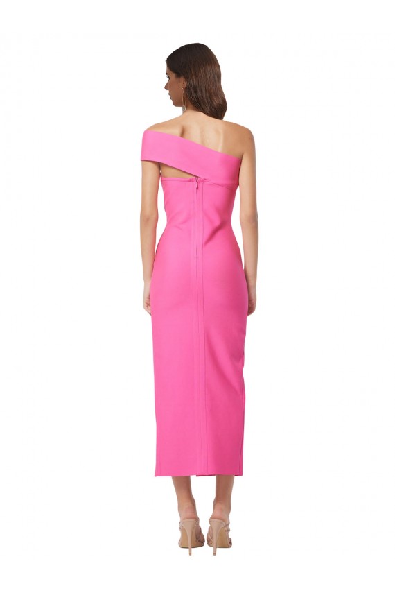 Buy Midi Length Fuchsia Sleeveless Sheath Formal Evening Dress