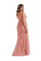 Buy Long Georgia Peach Sleeveless Mermaid Black Tie Plus Size Evening Dress