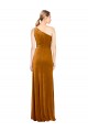 Buy Long Gold Sleeveless A-Line Stretch Velvet Formal Evening Dress