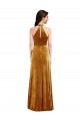 Buy Long Gold Sleeveless Trumpet Keyhole Back Semi Formal Evening Dress