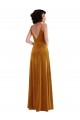 Buy Long Gold Sleeveless Trumpet V-Back Semi Formal Evening Dress