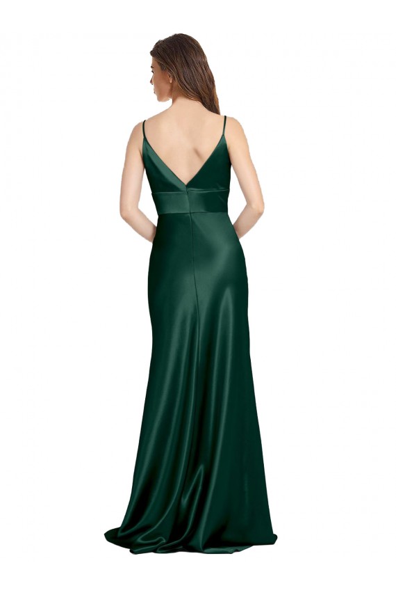 Buy Long Hunter Sleeveless Sheath V-Back Formal Evening Dress