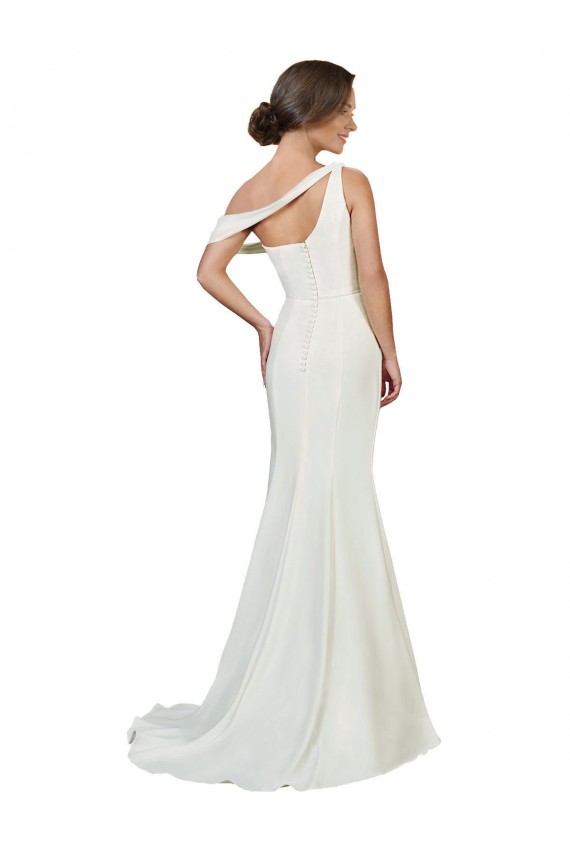 Buy Sweep Train Ivory Sleeveless Sheath Formal Evening Dress