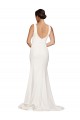 Buy Sweep Train Ivory Sleeveless Sheath Low Back Semi Formal Evening Dress