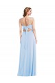 Buy Long Light Sky Blue Sleeveless A-Line Front Slit Formal Evening Dress
