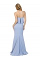 Buy Long Light Sky Blue Sleeveless A-Line Low Back Stretch Crepe Formal Dress
