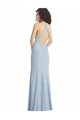 Buy Long Light Sky Blue Sleeveless Trumpet Open Back Formal Evening Gown