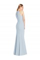 Buy Long Light Sky Blue Sleeveless Trumpet Keyhole Back Semi Formal Evening Dress