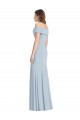 Buy Long Light Sky Blue Sleeveless Trumpet Stretch Crepe Formal Dress