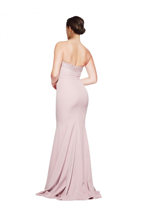 Buy Sweep Train Mauve Sleeveless Sheath Low Back Formal Evening Dress