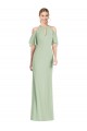 Buy Long Sage Cold Shoulder Mermaid Semi Formal Evening Dress