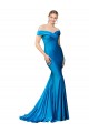 Buy Long Peacock Blue Sleeveless Mermaid Formal Evening Dress