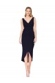 Buy Knee Length Dark Navy Sleeveless Mermaid High Low Evening Dress