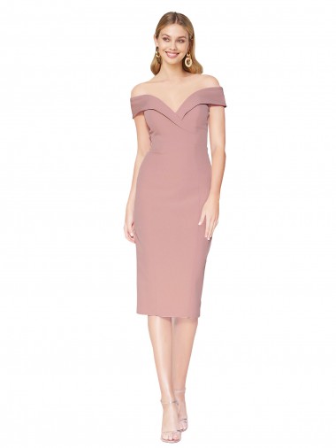Buy Knee Length Dusty Pink Sleeveless Mermaid Black Tie Evening Dress