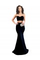 Buy Long Black Sleeveless Mermaid Low Back Stretch Crepe Formal Evening Dress