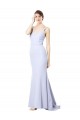 Buy Long Light Sky Blue Sleeveless Mermaid Evening Dress