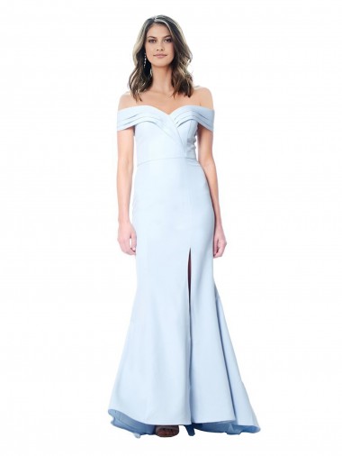 Buy Long Light Sky Blue Sleeveless Mermaid Evening Gown