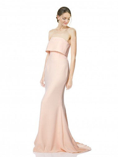 Buy Long Nude Sleeveless Mermaid Black Tie Evening Dress