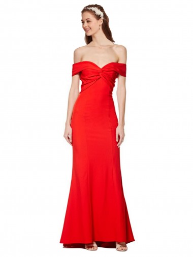 Buy Long Red Sleeveless Mermaid Evening Gown