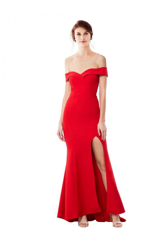 Buy Long Red Sleeveless Mermaid Formal Evening Dress