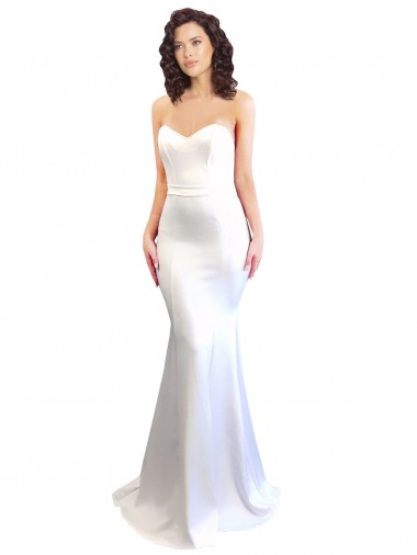 Buy Long White Sleeveless Mermaid Low Back Formal Evening Dress