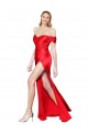 Buy Long Red Sleeveless Mermaid High Slit Formal Evening Dress
