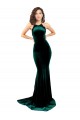 Buy Sweep Train Dark Green Sleeveless Mermaid Open Back Formal Evening Dress