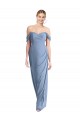 Buy Long Dusty Blue Sleeveless Mermaid Low Back Semi Formal Evening Dress