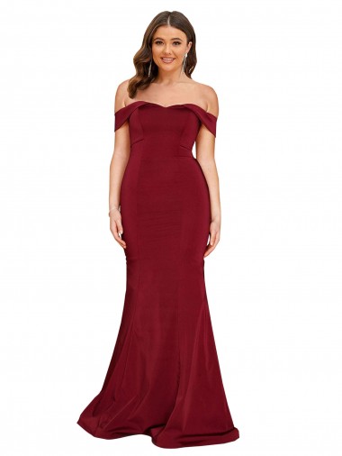 Buy Long Burgundy Sleeveless Mermaid Plus Size Formal Evening Dress