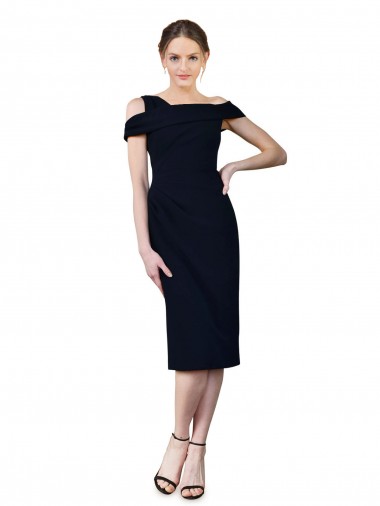 Buy Cocktail Length Dark Navy Sleeveless Mermaid Formal Evening Dress