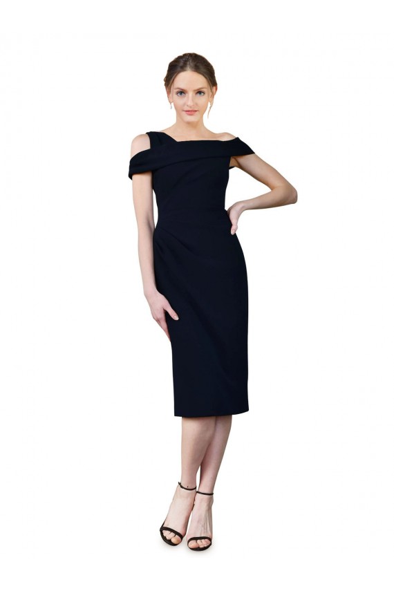 Buy Cocktail Length Dark Navy Sleeveless Mermaid Formal Evening Dress
