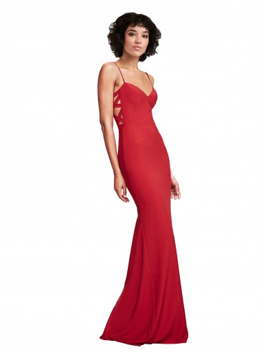 Buy Long Red Sleeveless Mermaid Evening Dress