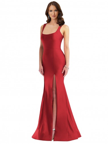 Buy Long Red Sleeveless Mermaid Plus Size Formal Evening Dress