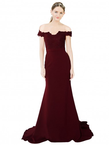 Buy Sweep Train Burgundy Gold Sleeveless Mermaid V-Back Formal Evening Dress