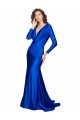 Buy Long Royal Blue Long Sleeves Mermaid V-Back Formal Evening Dress
