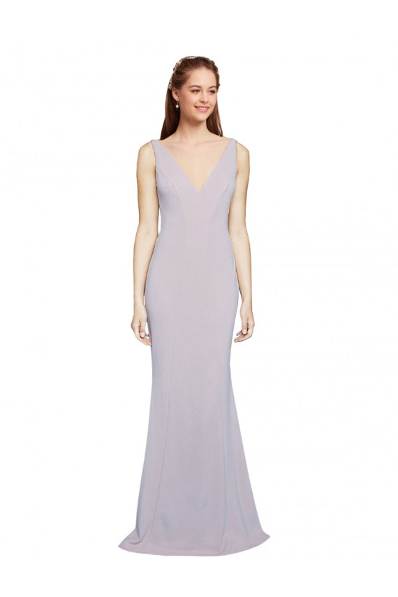 Buy Long Arctic Lilac Sleeveless Mermaid Keyhole Back Formal Evening Dress