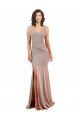 Buy Long Dusty Pink Sleeveless Mermaid Low Back Black Tie Evening Dress