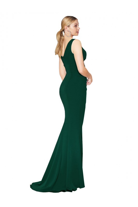 Buy Long Midnight Green Sleeveless Mermaid Formal Evening Dress