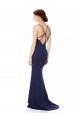 Buy Long Navy Blue Sleeveless Mermaid Open Back Formal Evening Dress