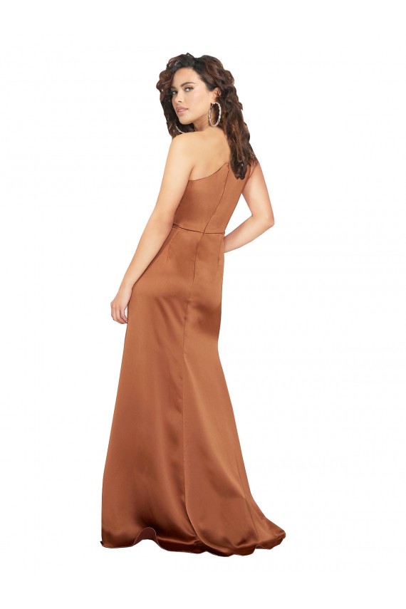 Buy Long Orange Sleeveless A-Line Formal Evening Dress