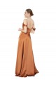 Buy Long Orange Cold Shoulder A-Line Low Back Formal Evening Dress